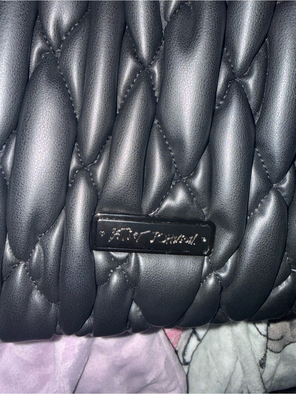 Quilted Black Women's Shoulder Bag Betsy Johnson